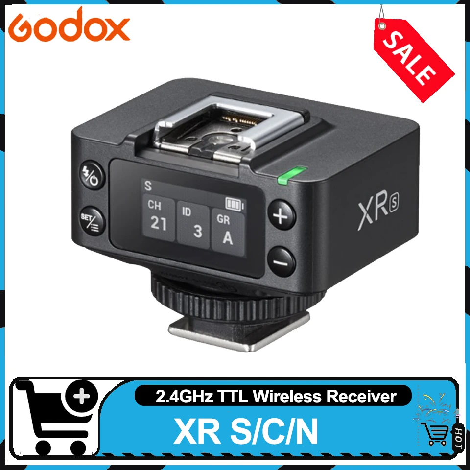 

Godox XR TTL Wireless Receiver 100m Wireless Range 2.4GHz Wireless Sync with X3 X3Pro compatible with Canon Nikon Sony