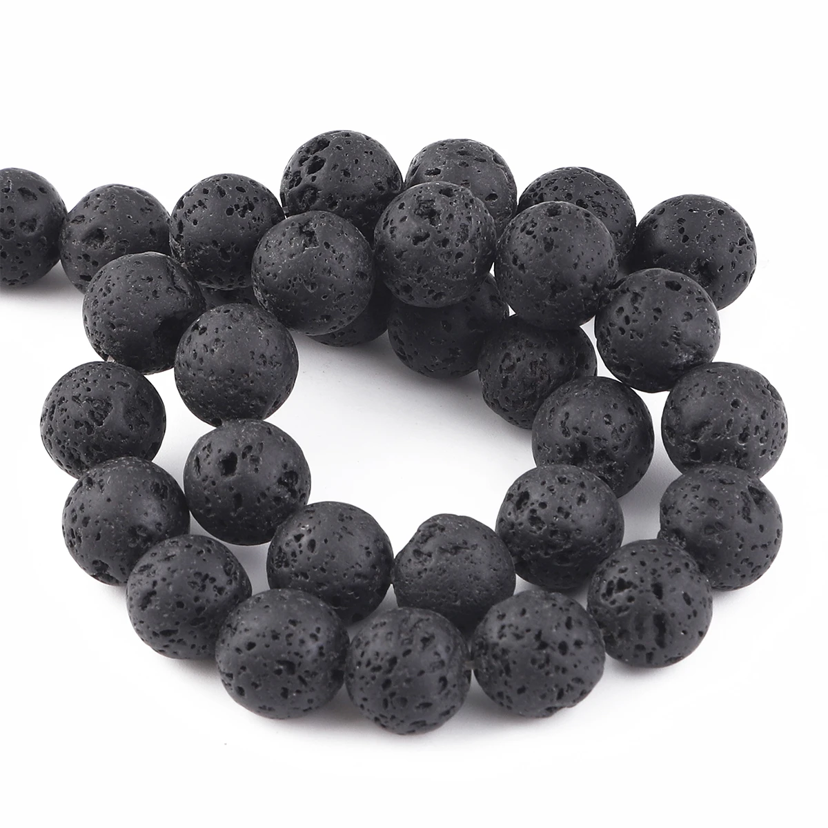Wholesale Natural Black Lava 4mm 6mm 8mm 10mm 12mm round Volcanic Loose Beads for Jewelry Making Or Gift Charms