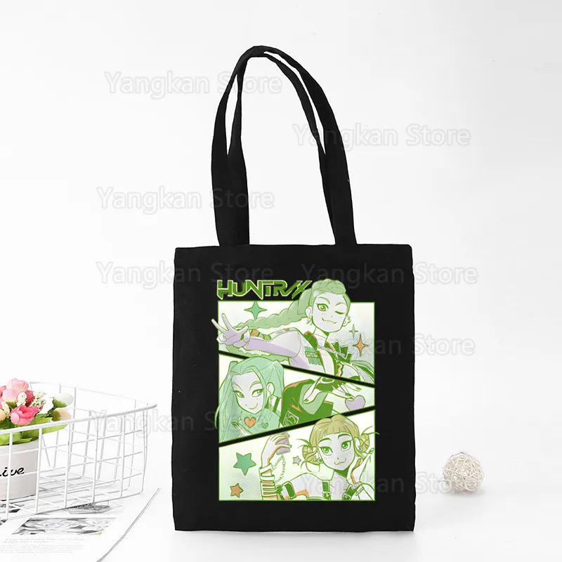 Mira Rumi Joey Huntrix Bolsa de ombro de lona dobrável Bolsa de lona ecológica para compras Bolsa casual para uso diário