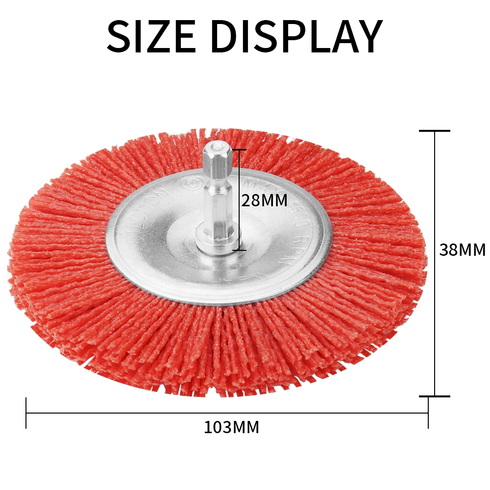 Imagem -02 - Nylon Escova Plana Roda de Fio Abrasivo para Broca Ferramenta Rotativa Polimento de Madeira Rebarbação Escovas 50 75 100 mm Ferramenta Angle Grinder