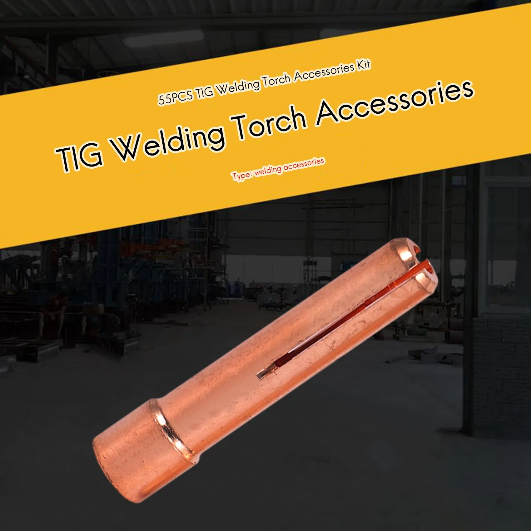 

AA46 55PCS TIG Welding Torch Accessories Kit Alumina Nozzle Stubby Gas Lens 10 Cup Kit For TIG WP-17/18/26