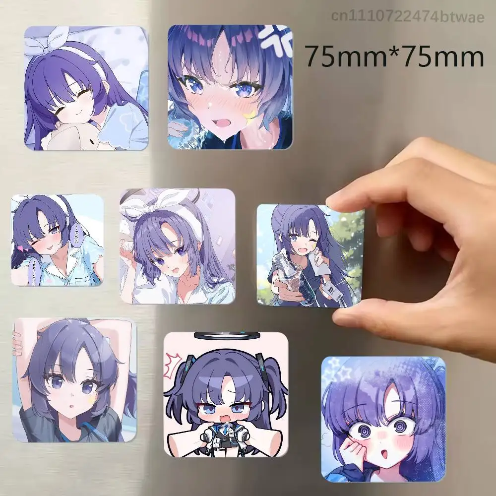 Game BA Yuuka Hayase Refrigerator Magnet Square Stickers Can Be Used To Personalize Are Ideal Keepsakes Or Gifts