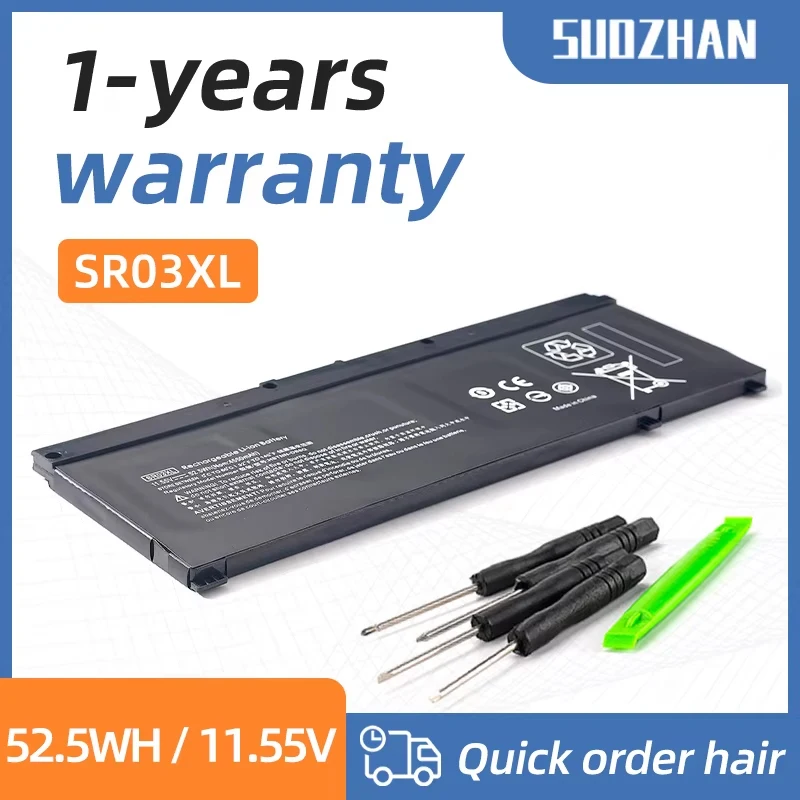 SUOZHAN SR03XL L08934-2B1 L08855-855 Laptop Battery For HP OMEN 15-CE,17-CB0052TX Pavilion Gaming 15-CX0096TX,CX0006NT