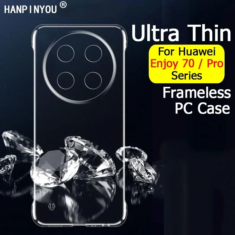 Transparent Frameless Case For Huawei Enjoy 70 60 50 Pro Nova 12i 11i Y70 Ultra Thin Clear Hard PC Back Camera Protector Shell