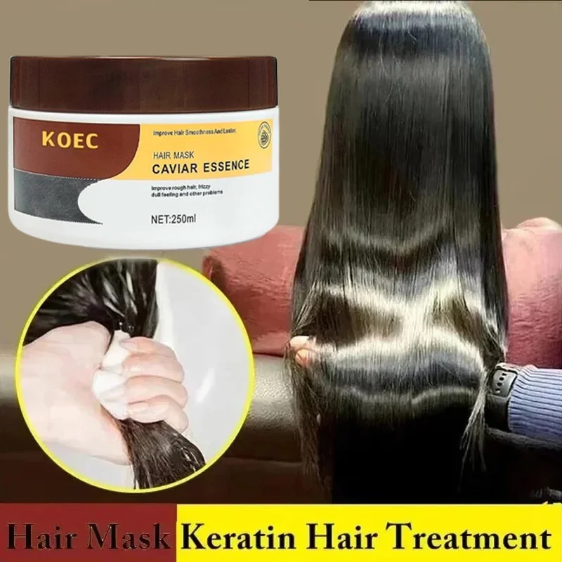 Collagen Keratin Caviar Extract Hair Mask For Dry Damaged Hair Revitalizing Hair Straighten Moisturize Hair Treatment Hair Care