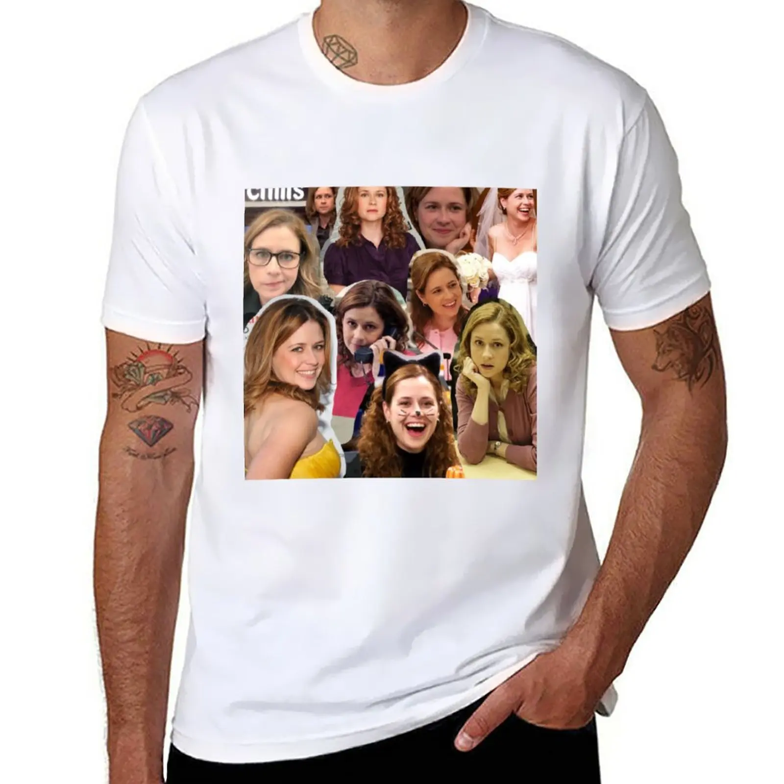 New Pam Beesley/Halpert - Jenna Fischer - The Office T-Shirt blank t shirts sweat shirts kawaii clothes T-shirts for men cotton