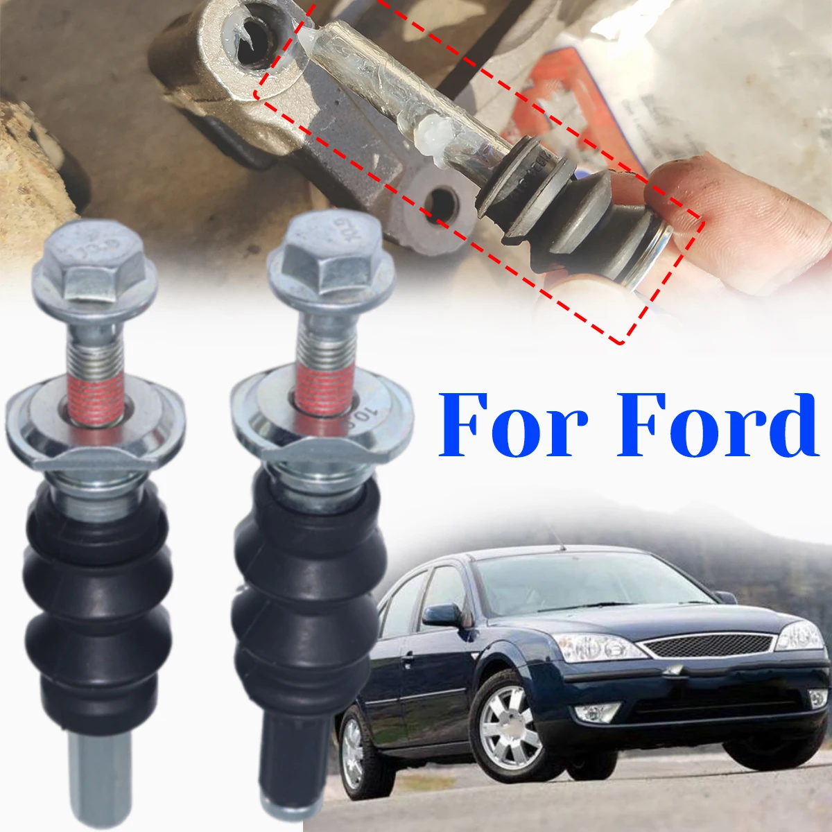 

For Ford Mondeo MK3 2000-2007 Front Brake Caliper Slider Guide Pin Bolt Kit Disc Housing Sleeve Bushing Boot Seal Replacement