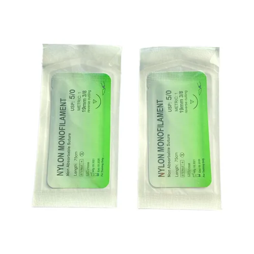 50 Uds suturas quirúrgicas sutura de corte inverso métrico 1,5 monofilamento de nailon Usp