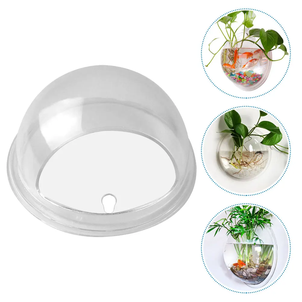 

Wall-mounted Tank Clear Vase Hanging Bowl Acrylic Aquarium Planter Hydroponic