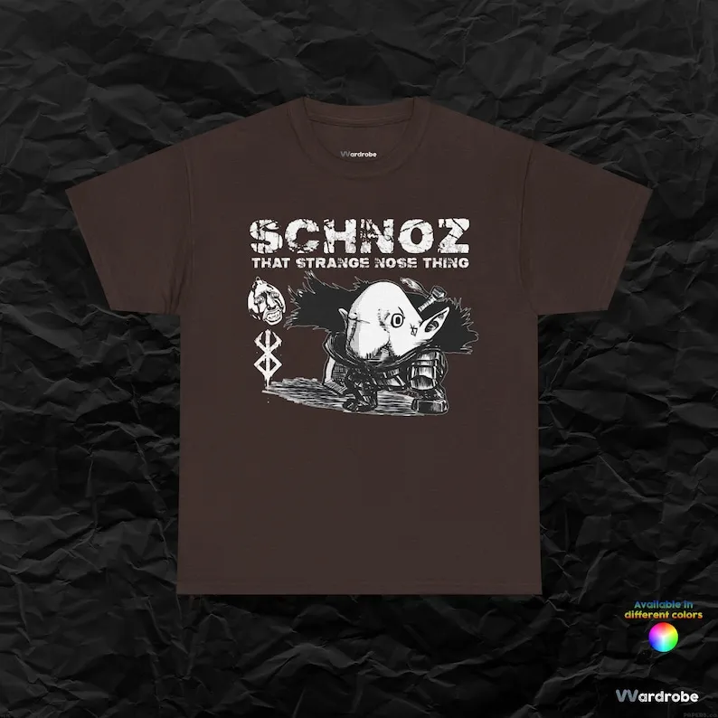 SCHNOZ Berserker t-shirt - that strange nose thing - anime manga inspired artwork - comedy heavy cotton t-shirt for fans