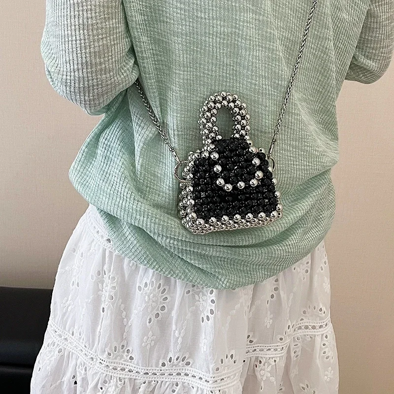 

Exquisite Beading Women's Crossbody Bags Chain 2025 New Fashion Square Mini Bag Versatile Party Female Shoulder Bags