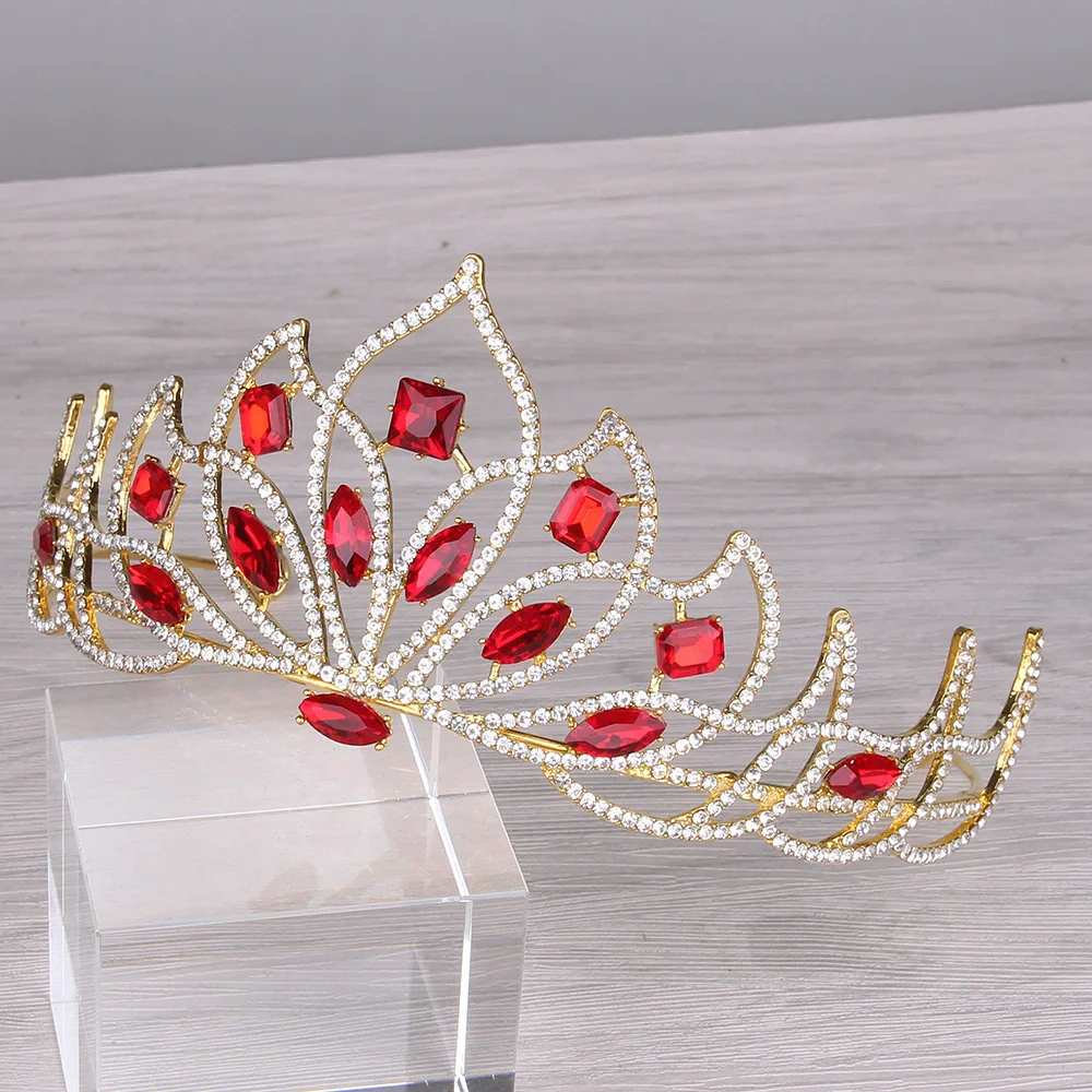 Простой лепесток, европейский роскошный горный хрусталь, корона невесты, головной убор из сплава с бриллиантами, кольцо для волос в стиле принцессы, аксессуары для волос ph