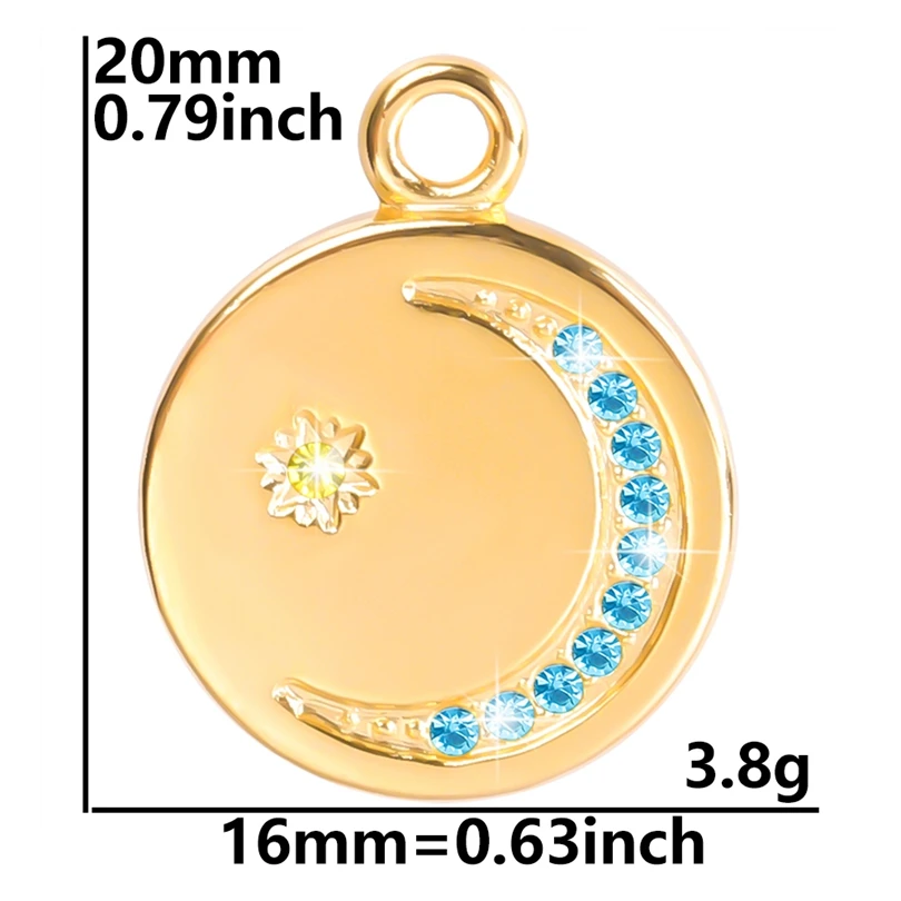 Gold Plated Star Moon Evil Eye Charms Set