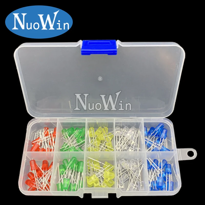 Kit assorti de diodes LED 3mm 5mm blanc vert rouge bleu jaune Orange F3 F5 LED Diodes électroluminescentes kit électronique