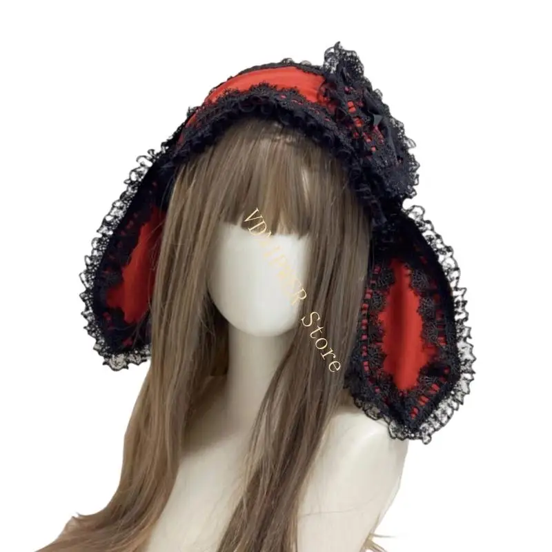 adorkable Rabbits Lace Headpiece for Pross Hirtbands Hairbands Fun head easter hair for children d08e