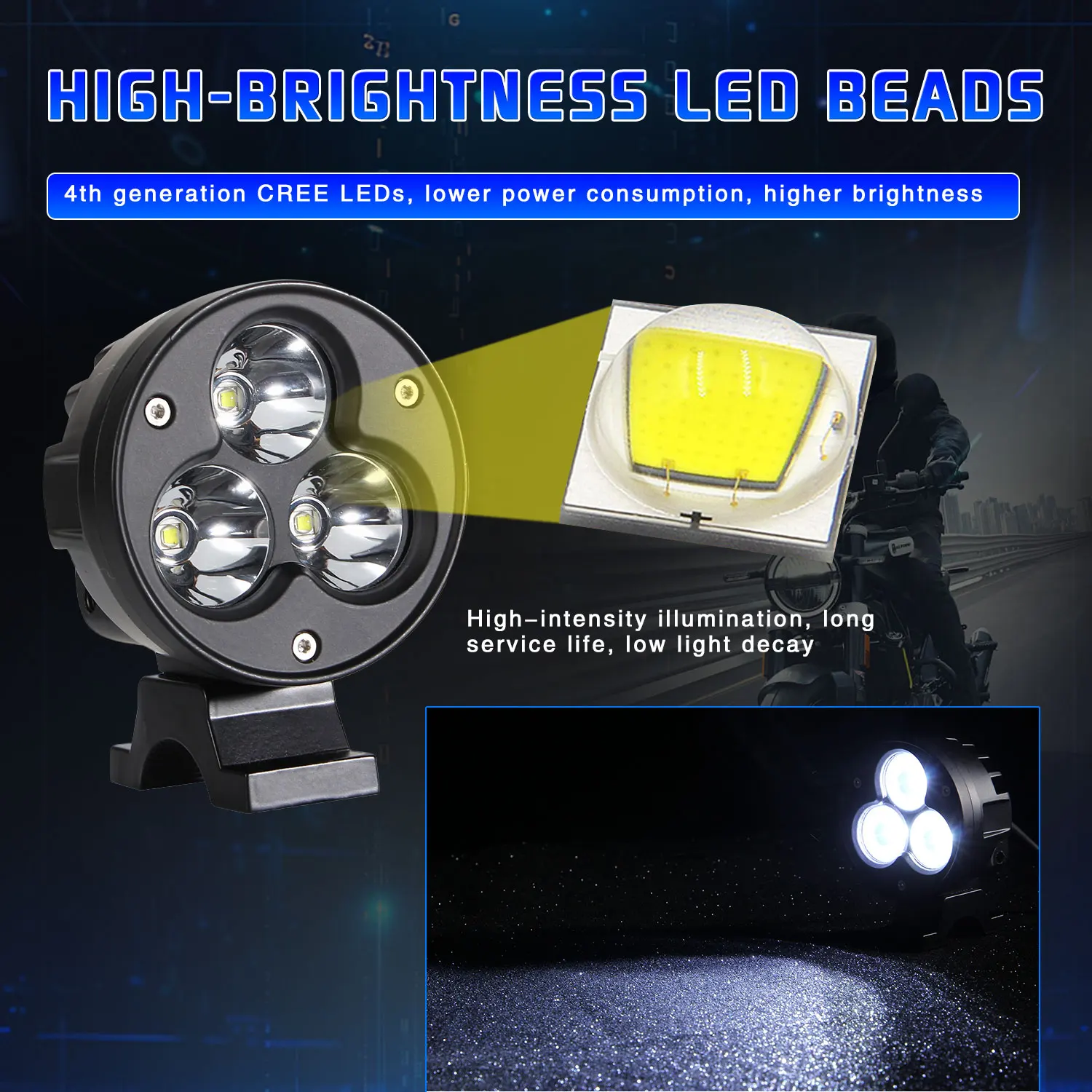 MONDEVIEW motorcycle spotlight 280W high power 10000LM ultra bright modified auxiliary light front bumper light
