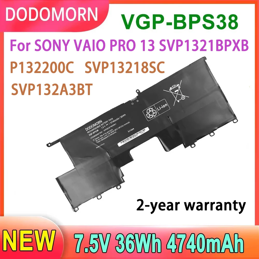 Batería del ordenador portátil VGP-BPS38 para SONY VAIO PRO 13 SVP1321BPXB SVP13216PG SVP132A1CM SVP13218PAB P132200C P11226SCBI P13227SC