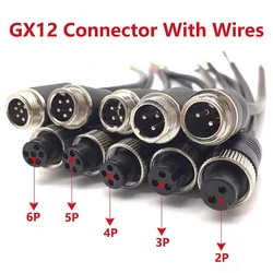 5/20/100PCS 12mm-2/3/4/5/6 Pin Extension Connector Cable GX12 Male Female Plug with Wire AerialTensile Special Plugs