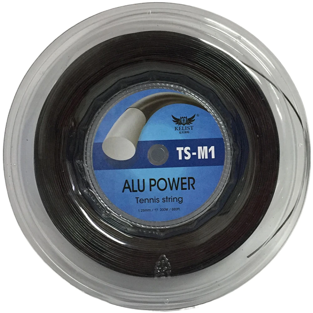 Quality Alu Power Tennis String Power Resilience 1.25MM Polyester String For Tennis Black Color