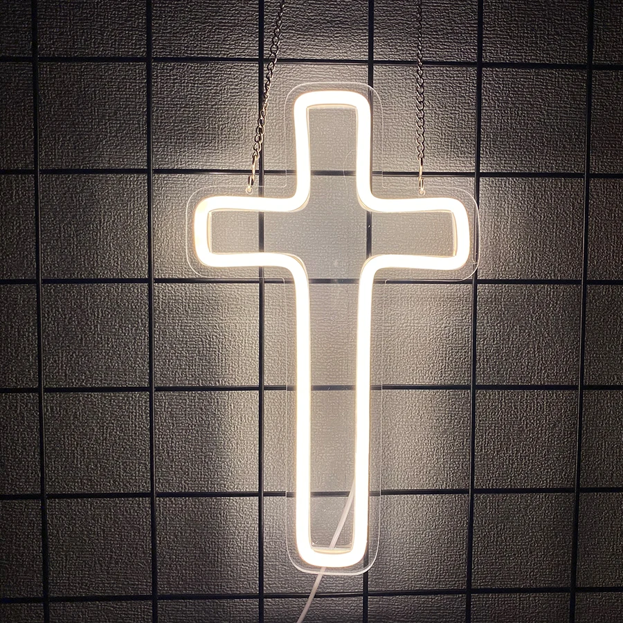 Неоновые вывески серии Cross, Крест Иисуса используется для декора стен, питание от USB, комнаты, гостиной, свадьбы, церкви, пасхального настенного светильника.