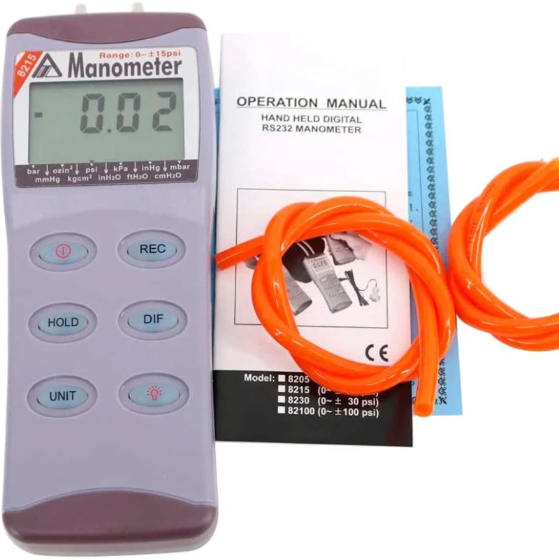 AZ8215 New Digital Vacuum Gauge Manometer Pressure meter 100KPa