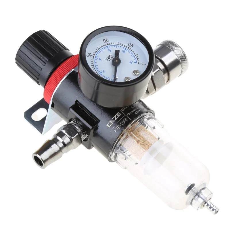 F92C Moisture Water Trap Filter Regulator with Pressure Gauge Water Oil Separator