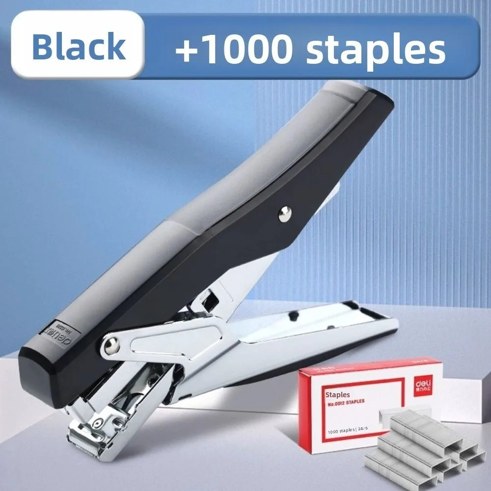 Multifunction Labor-Saving Stapler Up To 25 Pages Metal Heavy Duty Stapler Anti-slip with 1000pcs Nails Desktop Stapler Business