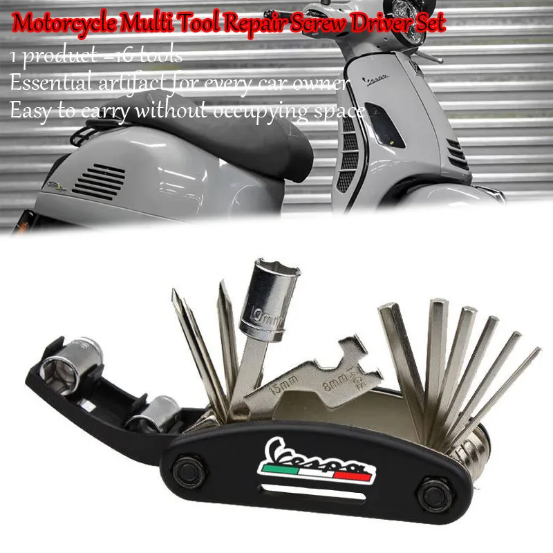 Para Piaggio Vespa 946 Primavera Sprint 150 GTV GTS 300 ie LXV 125 50 accesorios destornillador de reparación de motocicletas juego de herramientas portátiles