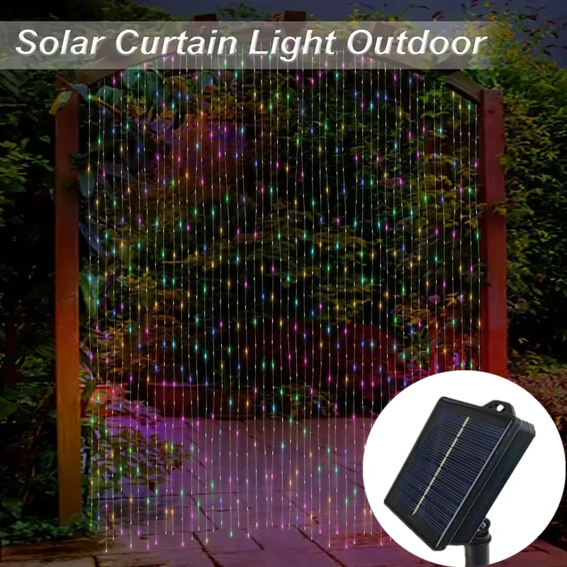 

Garland Yard Decoration Outdoor Lighting String 3/6M LED Solar Curtain Lights Christmas Garden Decor Wedding Party Fairy Lights