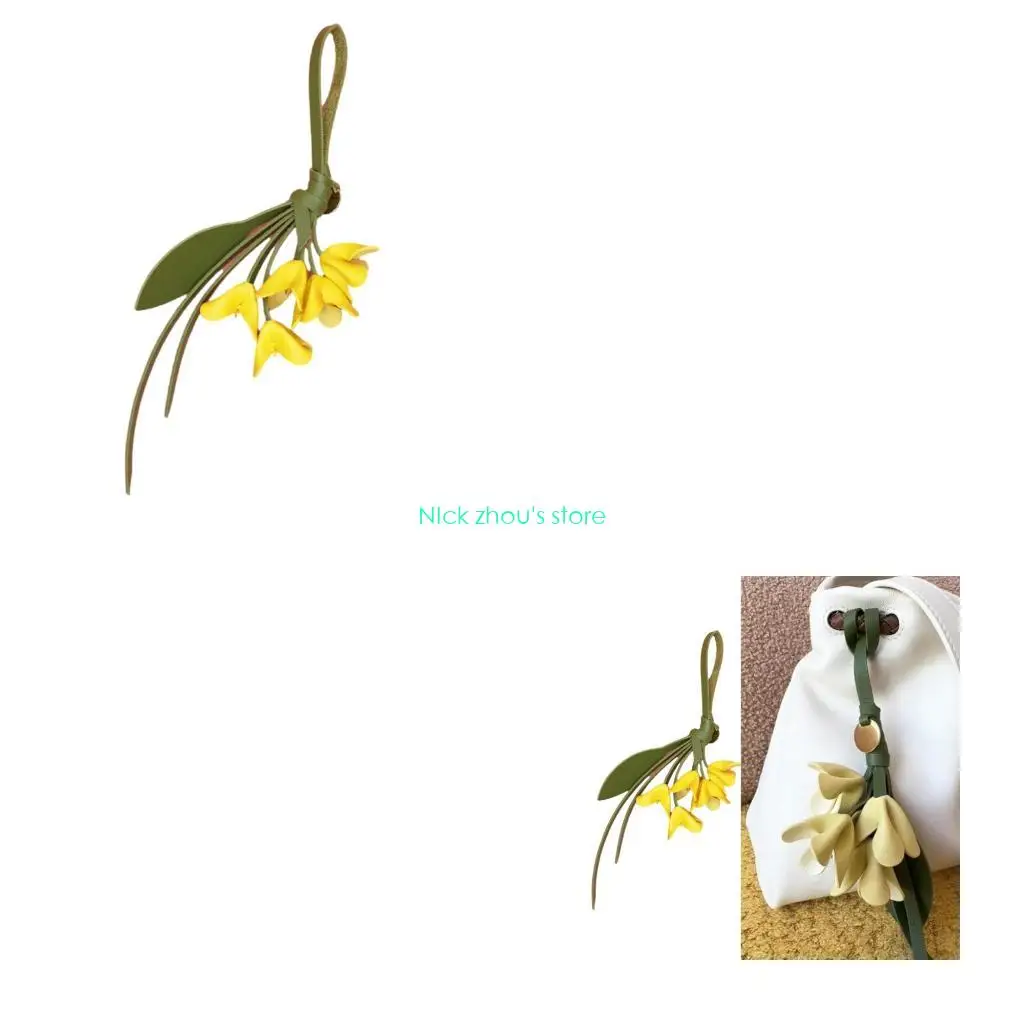 

E15E модный брелок с орнаментом и подвеской, реалистичный цветок османтуса, универсальная декоративная сумка, подвесной шарм