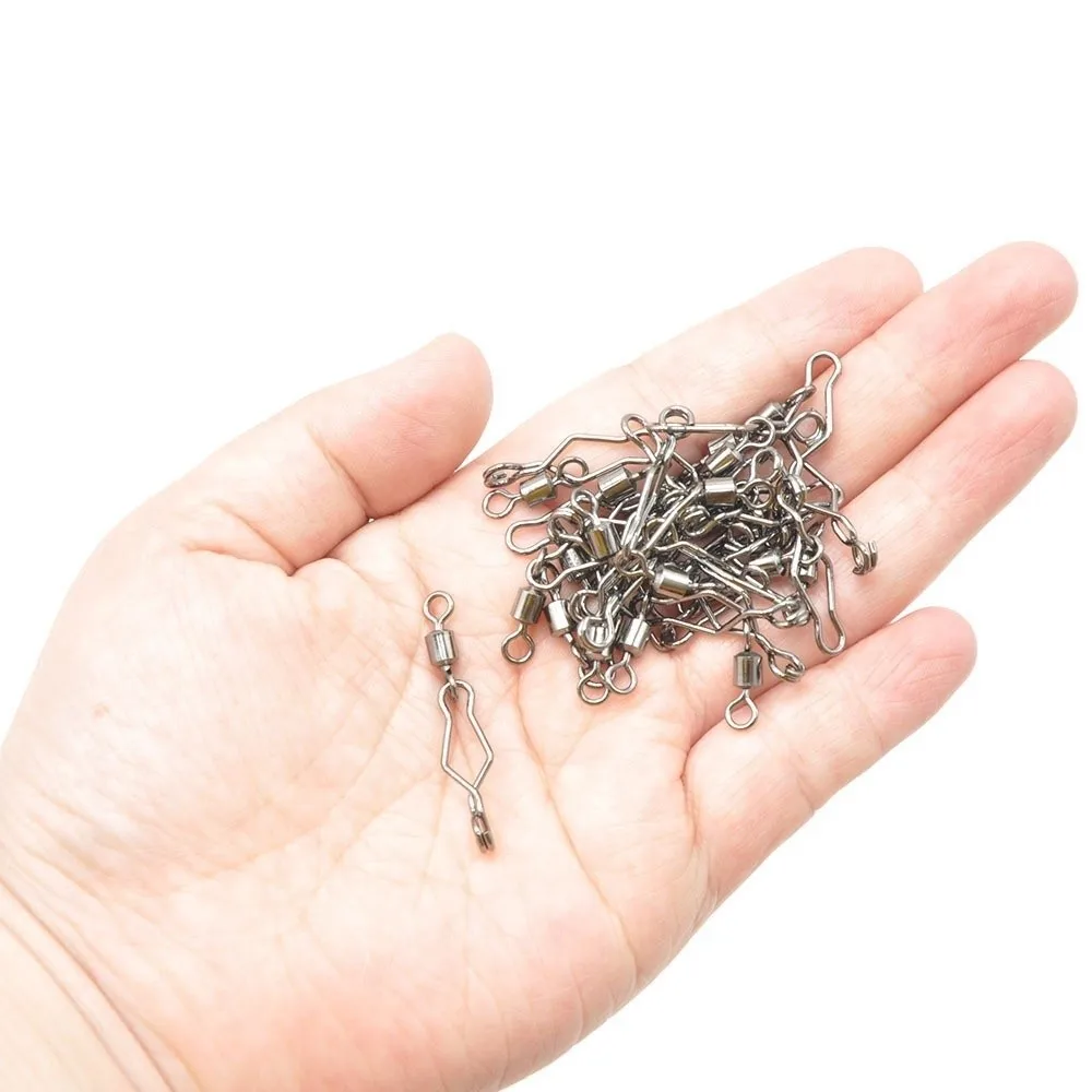 30pcs Quick Change Fishing Speed Clips Stainless Steel Corrosion Resistant Barrel Swivel Saltwater High Strength Fishing Snap