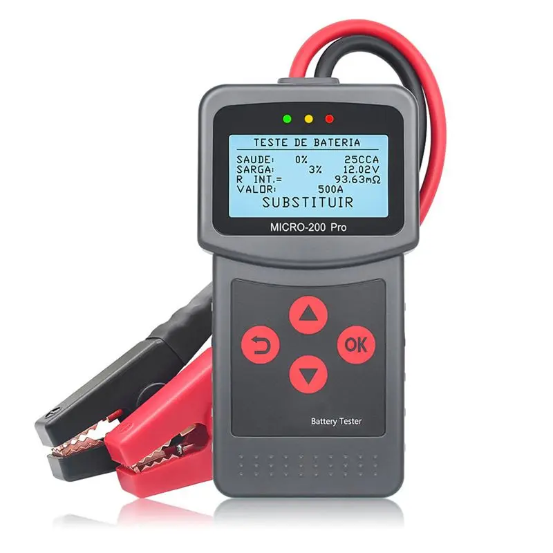 

AMEXIAOXU Micro-200 Pro Car Motorcycle Battery Tester 12/24V Multi-Language Digital Battery System Analyzer