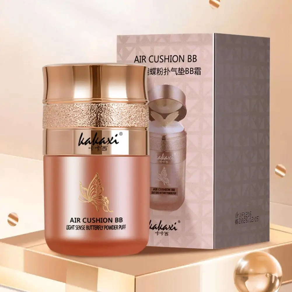 Krem BB z poduszką powietrzną, pudrowy aplikator motylkowy, nawilżający podkład, korektor, wybielający, kontrolujący wydzielanie sebum, wodoodporny, kosmetyki do makijażu.