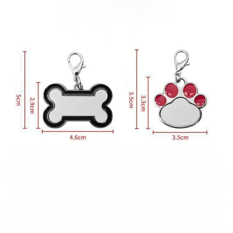 Breloques en forme de patte de Sophia personnalisées pour animaux de compagnie, collier, pendentif, chat, chiot, étiquettes, sublimation, photo, accessoires