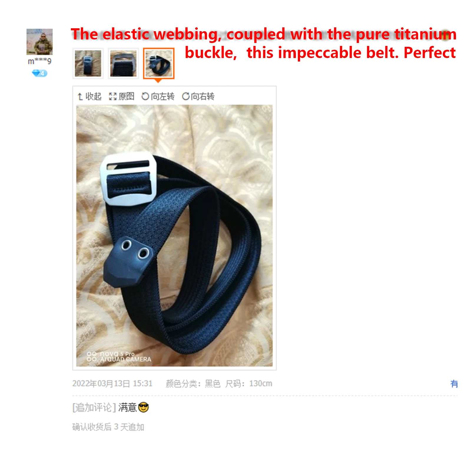 MAUHOSO Titanium Buckle Nylon Elastic Belt,Man's Elastic Web Belt for Work Daily Golf Fishing