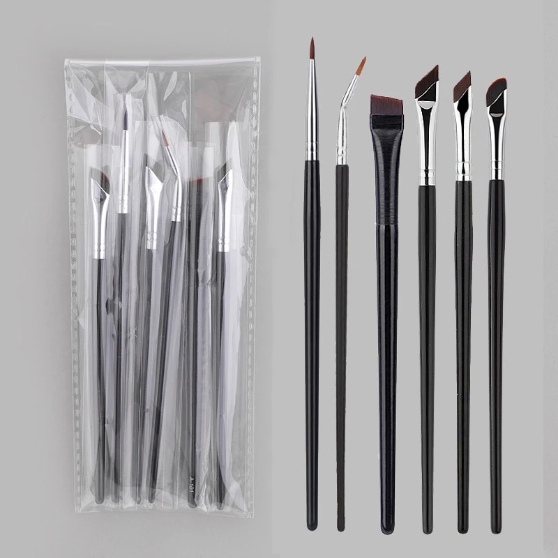 Karsyngirl 6Pcs Upgrade Blade Eyeliner Brush Ultra Thin Fine Angle Flat Eyebrow Brush Under The Eyes Place Makeup Brush