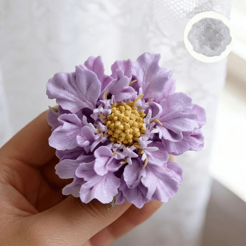 1 Dreamy Blue Potted Flower Silicone Mold，Applicablediy Artistic Candle，Handmade soap，Resin ornament，ins Feng Shui home decorati