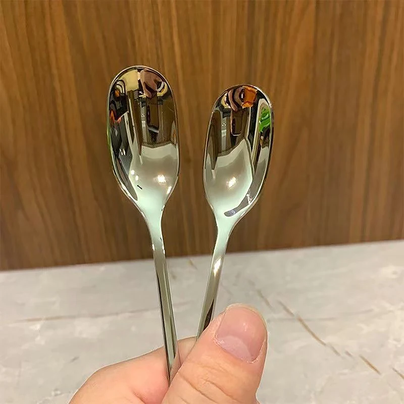 1Pc 304 Stainless Steel Long Handle Stirring Spoon Coffee Tea Spoons Dessert Spoon Stirring Rod Spoon Silver Kitchen Accessories