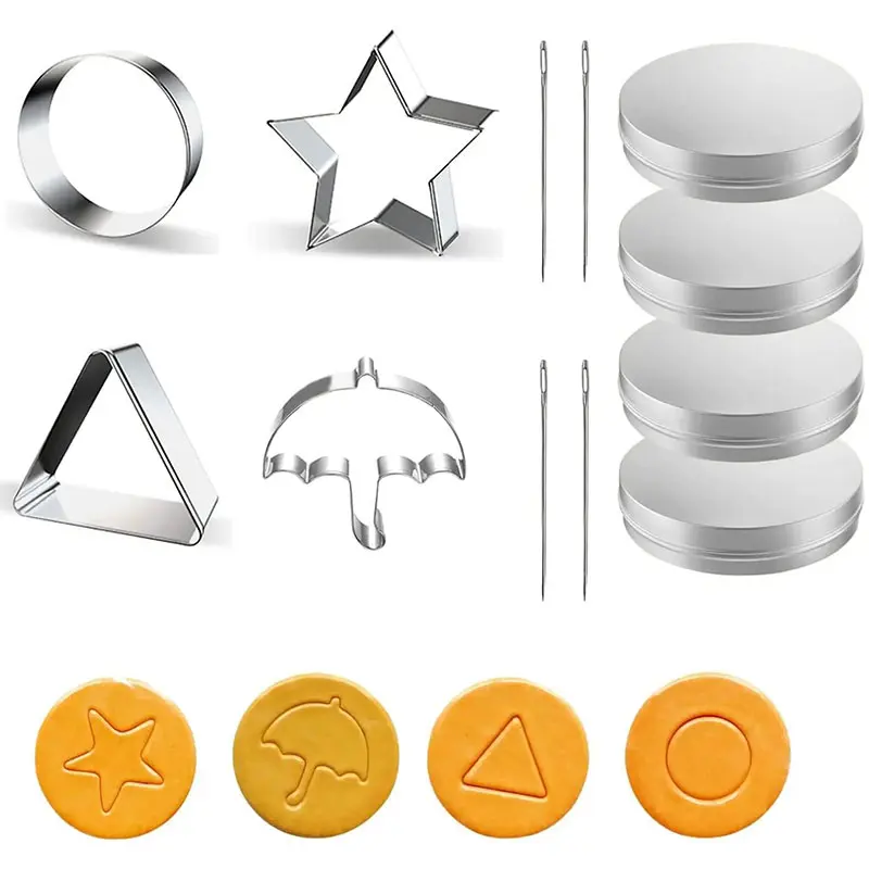 6/9/10/11/12PCS Umbrella Cookie Cutter Set For Game,4 Stainless Steel Biscuit Cutters With Metal Tins&needles Sugar Candy Molds