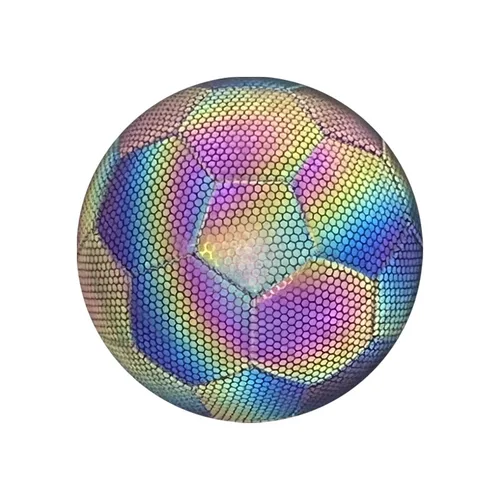 Imagen 2 del producto 1 balón de fútbol reflectante tamaño 5, balón de fútbol colorido luminoso para entrenamiento en interiores y exteriores, 1 pieza de fútbol reflectante tamaño 5, Lu