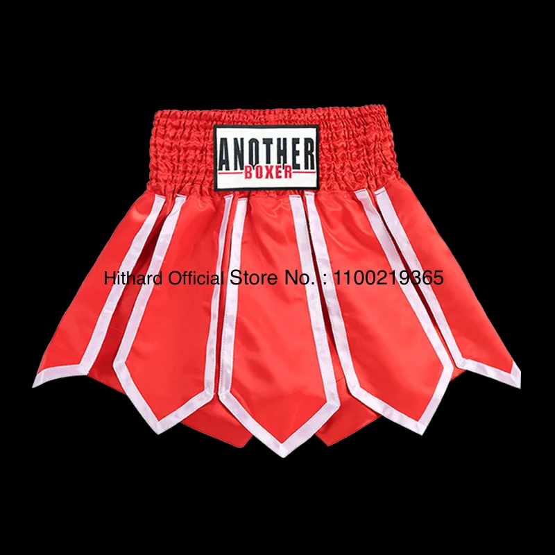 Muay Thai Shorts Kick Boxing Shorts Men Women Child Lotus Ribbons Satin Kickboxing Pants MMA Martial Arts Grappling Fight Wear