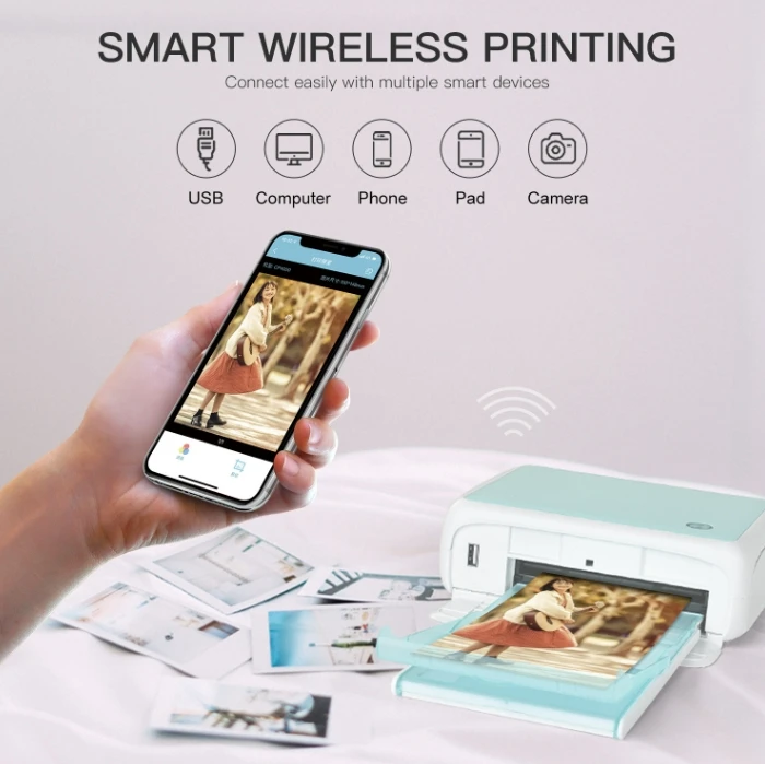 Mini impressora fotográfica portátil para crianças, impacto prático instantâneo, Po-Laroid, sem tinta, WiFi, passaporte, presente mais novo, CP400L, 3 ", 6"