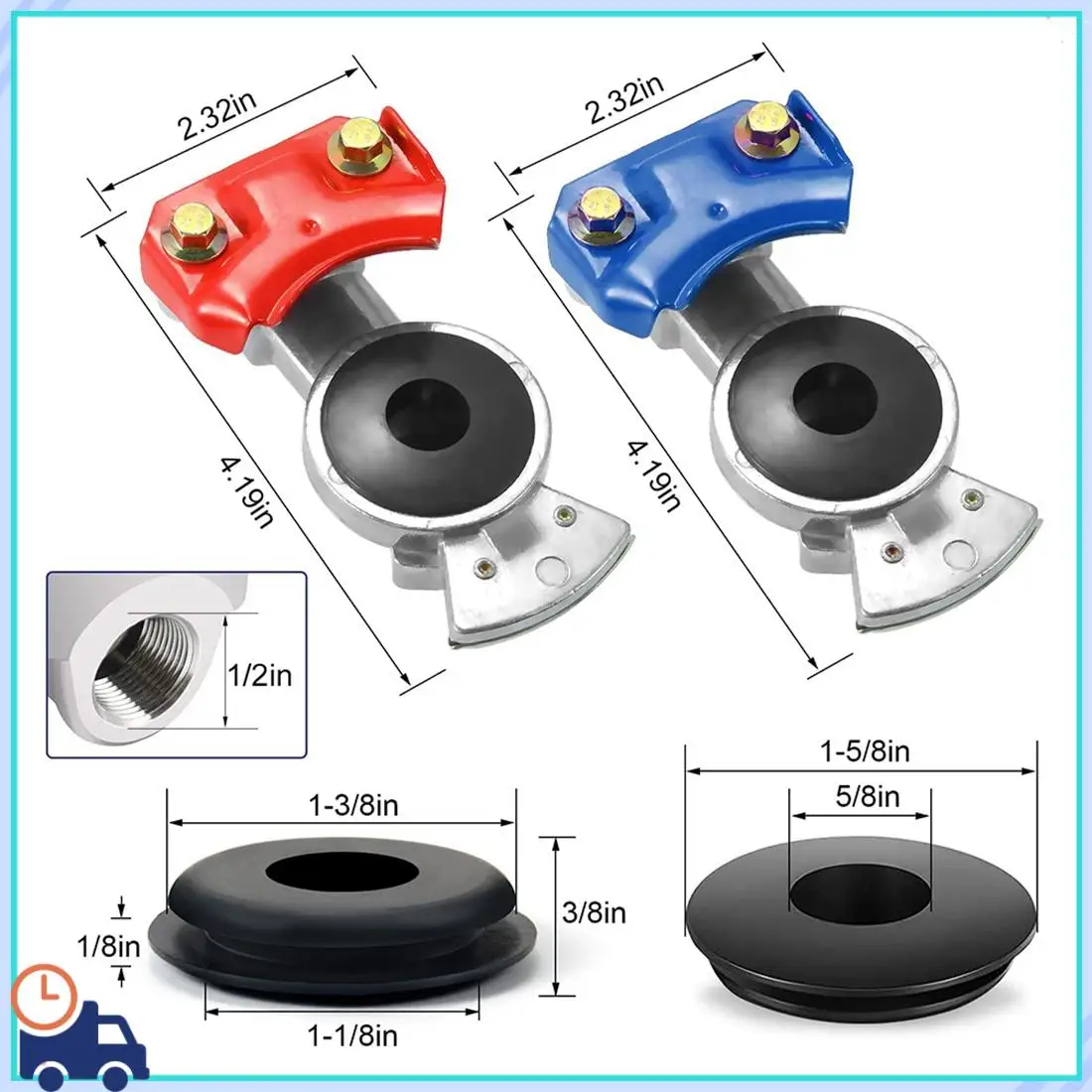 

Glad Hand с комплектом уплотнений, аварийные Glad Hands для полугрузовиков, автодомов, автодомов, прицепов, воздушного шланга, тормозной муфты