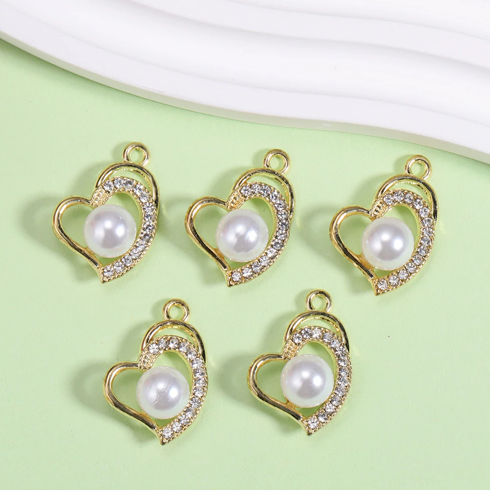 10Pcs Mixed Lovely Heart Charms Pearl Butterfly Charms for Earrings Bracelet Necklace Pendant DIY Jewelry Accessories Wholesale