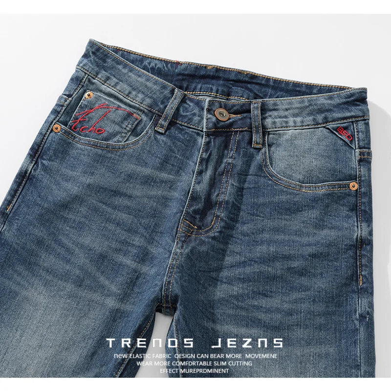 Jeans classiques décontractés pour hommes, pantalons décontractés, simple, résilience, mode américains, vêtements quotidiens, nouveau, 2024