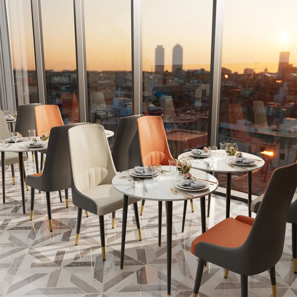 LUVODI 2PCS Dining Room Chairs with Arms Microfiber Leather Upholstered with Wide Cushion Seat Leisure Side Chairs image 5