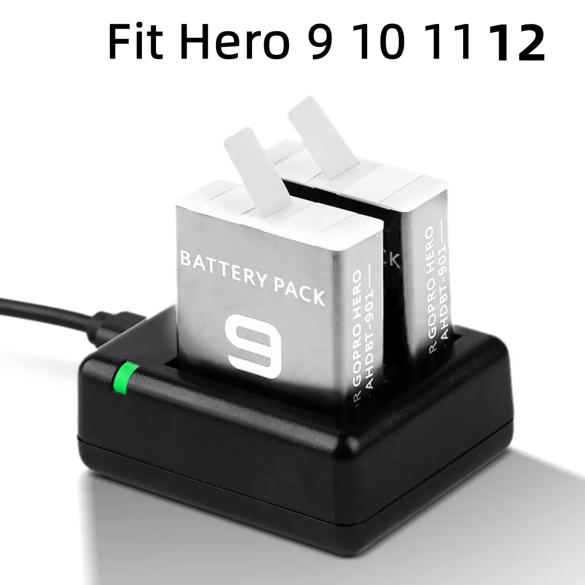 Go Pro 12 Dual Battery Charger Full Decoding Ahdbt-901 Rechargeable Batteries  For Gopro Hero 11 10 9 Black Camera Accessories