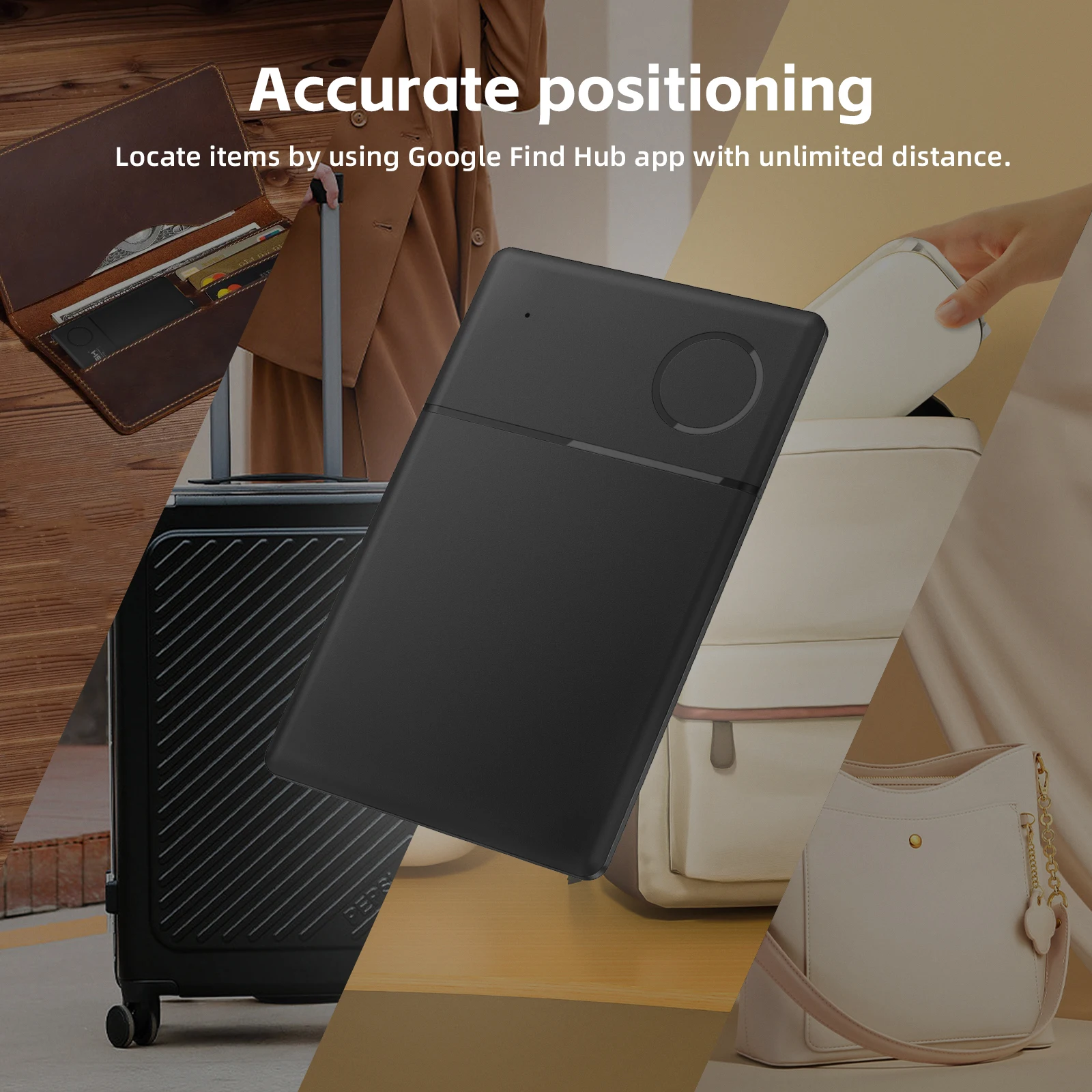 يعمل جهاز تعقب موقع البطاقة القابلة لإعادة الشحن مع محدد موقع الملاحة لتطبيق Google Find Hub لجهاز Pixel OPPO Samsung Xiaomi GMS Finder #2