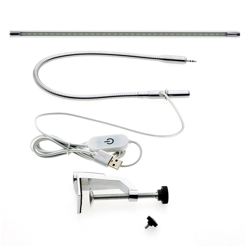 Long Arm Table Lamp 48 LEDs Clip Mounted Office LED Desk Lamp USB Flexible Gooseneck Eye-protection Reading Lamps for Work Study