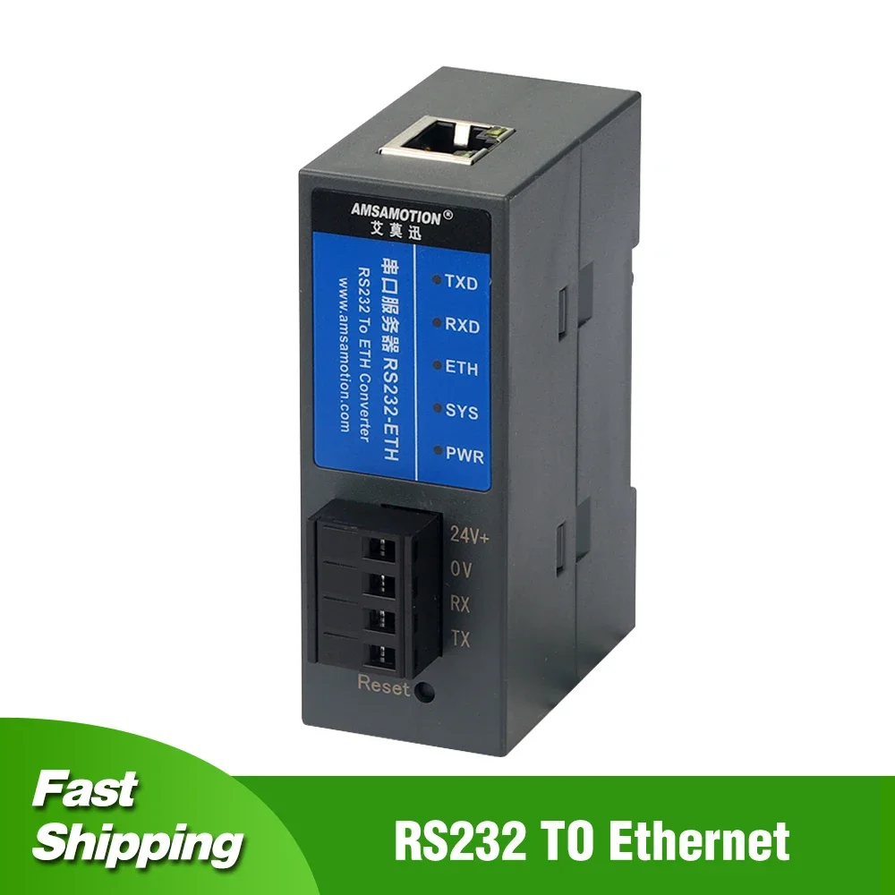 RS232 to Ethernet Port Serial Server Modbus Gateway RTU to TCP Protocol Communication Module RS232 Signal to TCP/IP